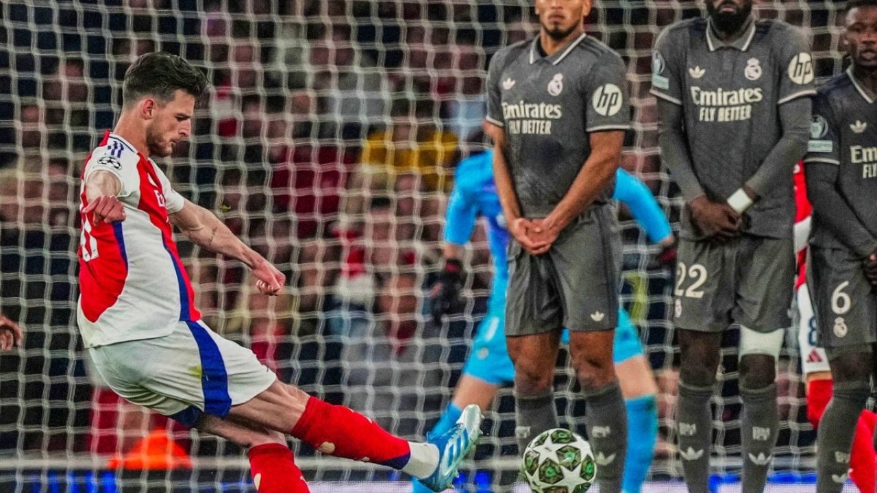 Declan Rice'ın 'Frikik Golleri' Arsenal'ı Real Madrid Karşısında Zafere Ta.. 2 509912