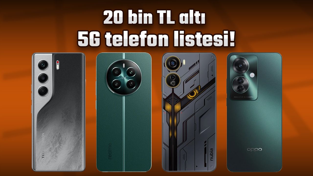20.000 TL altı 5G telefonlar (2025) 20 20.000 TL alti 5G telefonlar